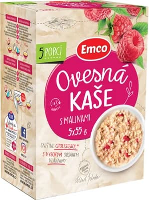 Emco Ovesná kaše s malinami 5x55g