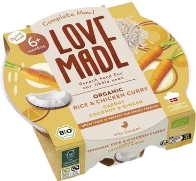 LoveMade BIO Kuřecí curry s rýží pro děti od 6. měsíce