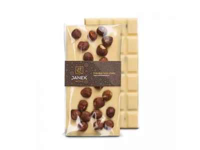 JANEK Bílá čokoláda s lískovými ořechy