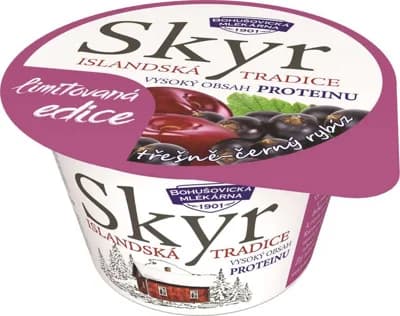 Bohušovická mlékárna Skyr tradiční islandský výrobek třešně - černý rybíz (0,1%)
