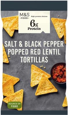 Marks & Spencer Tortillové lupínky z čočkové mouky sůl a černý pepř