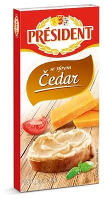 Président Tavený se sýrem Cheddar 3x50g