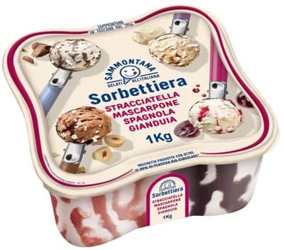 Sammontana Sorbettiera zmrzlina stracciatella, mascarpone, spagnola, gianduia