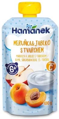 Hamánek Ovocná kapsička meruňka a jablko s tvarohem