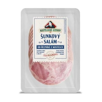 KOSTELECKÉ UZENINY Šunkový salám plátky chlaz.