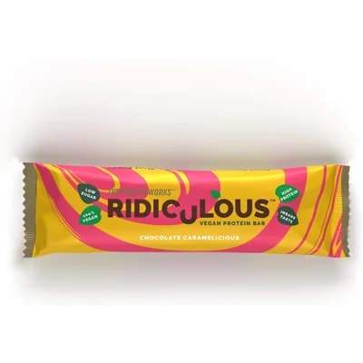 The Protein Works Ridiculous Vegan Protein Bar čokoláda karamel