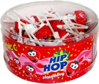 Kaumy Hip Hop lízátka jahodová 50x8g