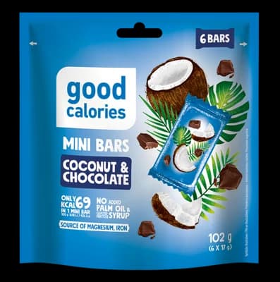 good calories Mini bars kokos a čokoláda 6x17g