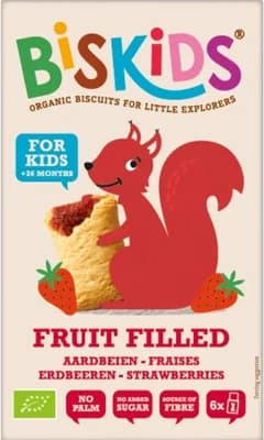 Biskids BIO Měkké dětské sušenky s jahodovým pyré