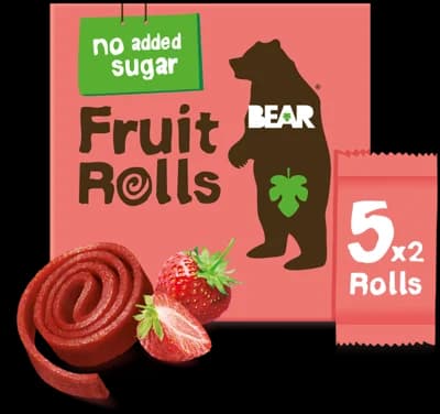 Bear Fruit Rolls ovocné plátky Jahoda 5x20g