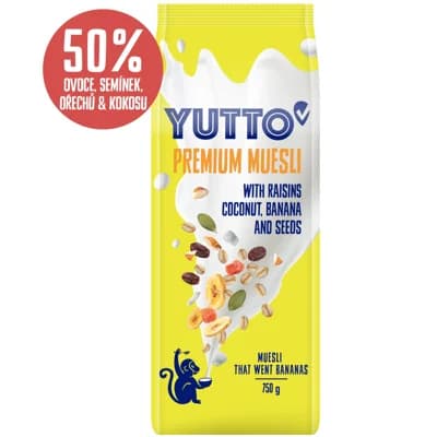 Yutto Müsli z ovesných vloček, sušeného ovoce, kokosu a semínek