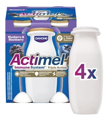 Actimel Probiotický jogurtový nápoj borůvka a ostružina 4×100 g