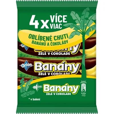 Orion Banány Želé v čokoládě 4 x