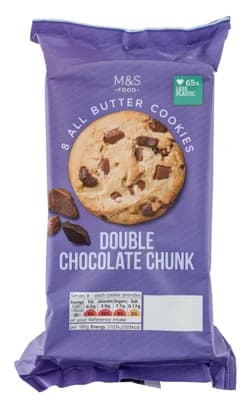 Marks & Spencer Máslové sušenky s kousky belgické hořké a mléčné čokolády
