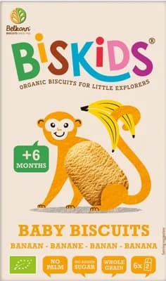Biskids BIO Dětské celozrnné sušenky s banánem bez přidaného cukru