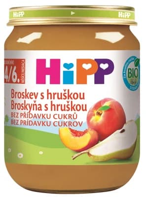HiPP BIO Ovocný příkrm broskev s hruškou