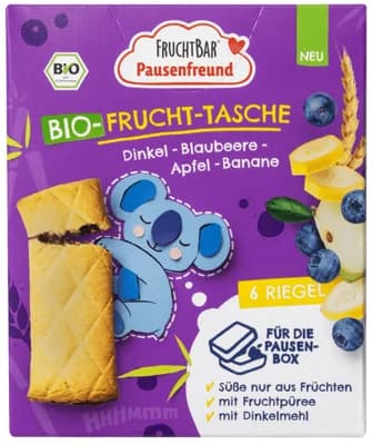 Fruchtbar BIO Špaldové taštičky jablko, borůvky a banán, 6x 22 g
