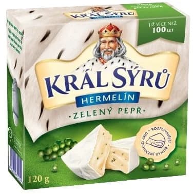 Král sýrů Hermelín se zeleným pepřem