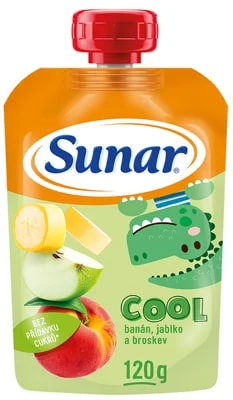 Sunar Cool ovocná kapsička broskev, banán, jablko 12m+