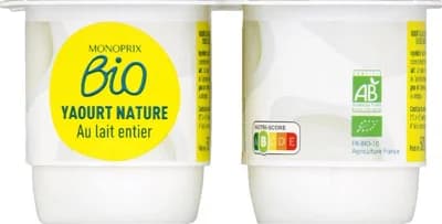 Monoprix Biologique Bio Přírodní jogurt 4x125g