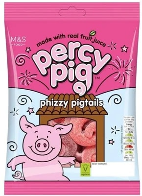 Marks & Spencer Kyselé bonbony Phizzy Pigtails s ovocnou příchutí