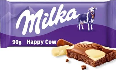 Milka čokoláda Happy Cow mléčná a bílá
