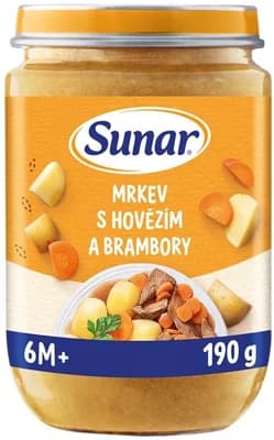 Sunar Příkrm mrkev s hovězím a brambory, 6m+
