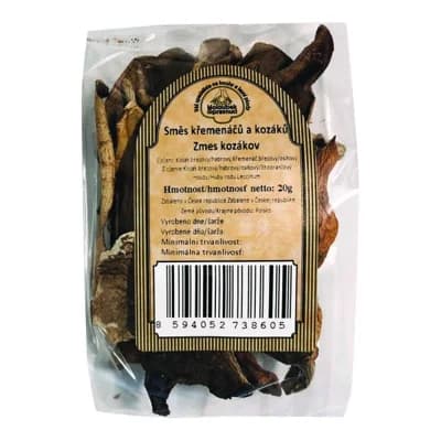 Směs křemenáčů a kozáku sušené houby plátky