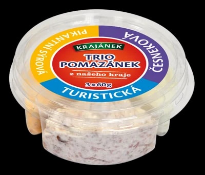 Krajánek TRIO pomazánek z našeho kraje (pikantní sýrová, turistická, česneková), 3x60g