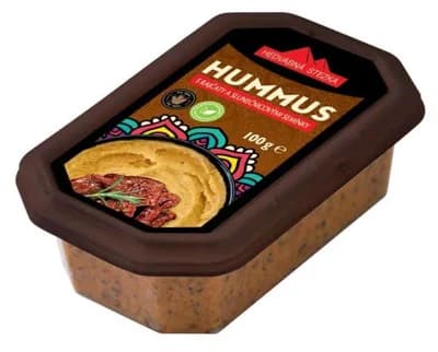 Hedvábná stezka Hummus slunečnicovými semínky a rajčaty