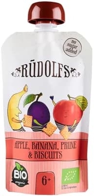 Rudolfs BIO Kapsička jablko, banán, sušená švestka a sušenky