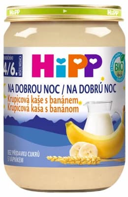 HiPP BIO Kaše na dobrou noc krupicová s banánem