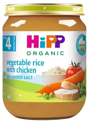 HiPP BIO Zelenina a rýže s kuřecím masem