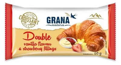 Grana Natura Croissant s vanilkovo jahodovou náplní