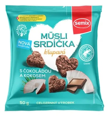 Semix Müsli srdíčka s čokoládou a kokosem