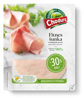 Chodura Fitnes šunka z kuřecích prsou se sníženým obsahem soli, nejvyšší jakosti (90% masa)