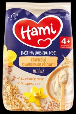Hami Mléčná krupicová kaše na dobrou noc s Vanilkovou příchutí