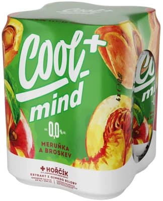 Cool+ Nealkoholické Mind meruňka a broskev 4×0,5 l plech