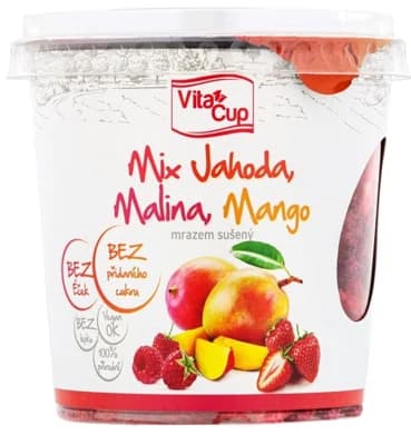 VitaCup Mix jahoda, malina a mango mrazem sušené