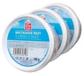 Fine Life Matjesy s cibulí (pevný podíl 3x112g) 3x140g
