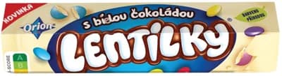 ORION Lentilky dražé z bílé čokolády