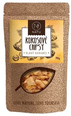 Natu BIO Kokosové chipsy slaný karamel
