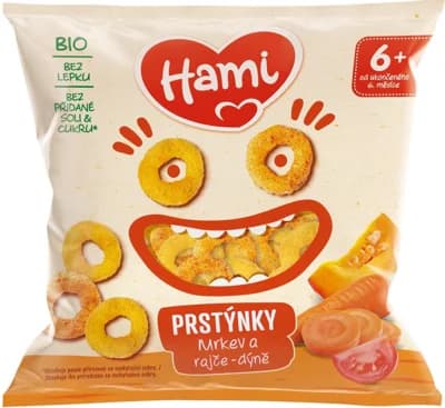 Hami BIO Prstýnky mrkev, rajče-dýně