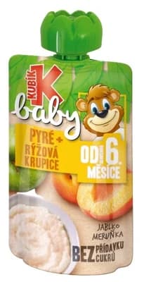 Kubík baby Kapsička rýžová krupice, jablko a meruňka