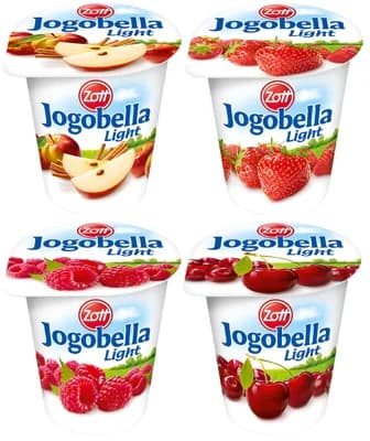 Zott Jogobella Light Mix příchutí (Jahoda, Malina, Pečené jablko, Višeň), 1ks