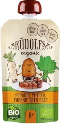 Rudolfs BIO Kapsička špenát, brambory, pastynák a hovězí maso