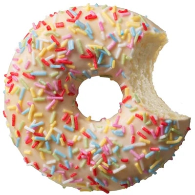 Donut s barevným posypem