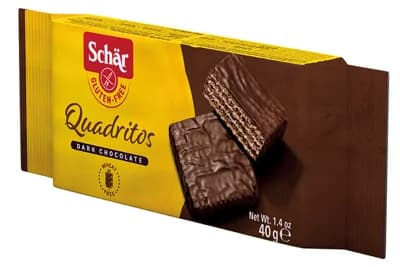 Schär Bezlepkové Quadritos oplatky s hořkou čokoládou