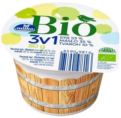 Milko BIO Tavený sýr 3v1