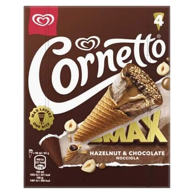 Cornetto MAX Hazelnut & Chocolate 4x90 ml